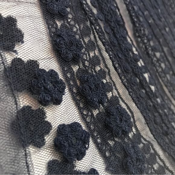 LABEL RITU KUMAR Mesh Floral Embroidered Top Size 2 - Picture 8 of 12